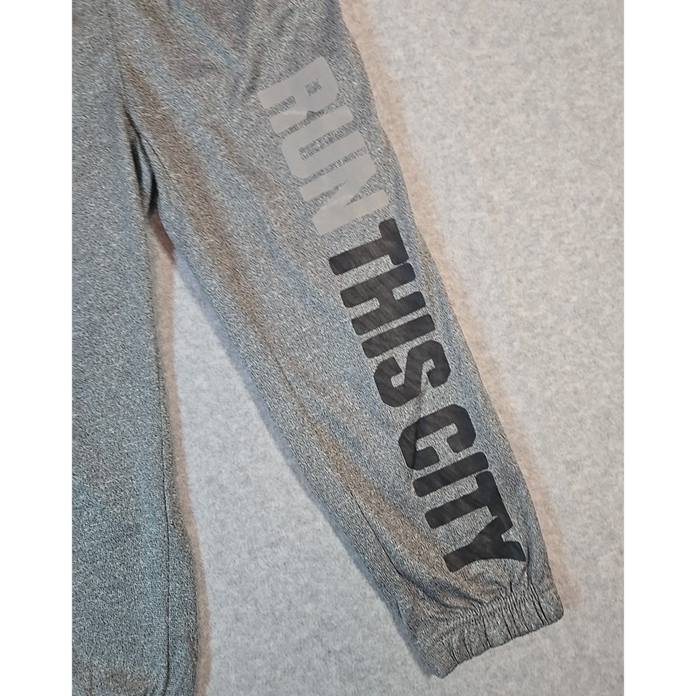 H&M Sweatpant Jogger Boys Size 2-4 4T Gray Run‎ This City Graphic Drawstring NWT - Picture 2 of 4